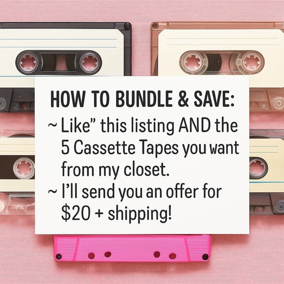 5 Cassette Tapes For $20 - Picture 2 of 2